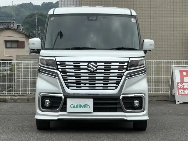 スズキ スペーシア カスタム HYBRID XS ターボ 山口県 2018(平30)年 13.2万km ピュアホワイトP ワンオーナー/両側パワースライドドア/8型SDナビ フルセグTV CD DVD BT SD/全周囲カメラ/クルーズコントロール/バックソナー/ハーフレザーシート/シートヒーター/サーキュレーター/ナビ連動ドラレコ/ビルトインETC/衝突被害軽減ブレーキ/レーンアシスト/オートマチックハイビーム/LEDオートヘッドライト/フォグライト /サーキュレーター/スマートキー 2個/ステアリングリモコン/パドルシフト/ヘッドアップディスプレイ/W サイド カーテン エアバッグ/保証書 取説 ナビ取説