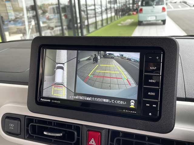 ダイハツ ムーヴ キャンバス ストライプス G 愛知県 2022(令4)年 1.4万km シャイニングホワイトパール/サンドベージュメタリック 衝突被害軽減ブレーキ/7インチSD（ナビあり）/全方位カメラ/両側パワースライドドア/シートヒーター/フルセグTV/CD DVD/Bluetooth/バックカメラ/コーナーセンサー/LEDヘッドライト/オートマチックハイビーム/ステアリングスイッチ/スマートキー/プッシュスタート