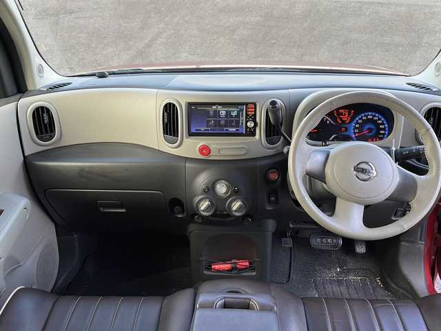 日産 キューブ こだわりセレクション 千葉県 2015(平27)年 9.1万km ラディアントレッド 純正ナビ　（MM114D-W）/フルセグTV　CD　USB/バックカメラ/オートライト/ETC/レザーシート/社外15インチアルミホイール/アイドリングストップ/電動格納ミラー/純正フロアマット/スペアキー/スマートキー/プッシュスタート