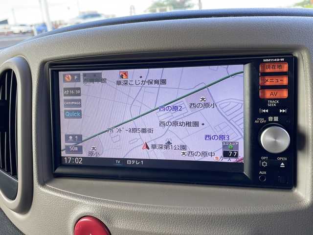 日産 キューブ こだわりセレクション 千葉県 2015(平27)年 9.1万km ラディアントレッド 純正ナビ　（MM114D-W）/フルセグTV　CD　USB/バックカメラ/オートライト/ETC/レザーシート/社外15インチアルミホイール/アイドリングストップ/電動格納ミラー/純正フロアマット/スペアキー/スマートキー/プッシュスタート