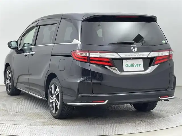 ホンダ オデッセイ アブソルート EX 道央・札幌 2015(平27)年 5.9万km クリスタルブラックパール ・４WD/・純正ナビ/　CD/DVD/SD/BT/フルセグ/・純正フリップダウンモニター/・全方位カメラ/・ビルトインETC/・全方位ドライブレコーダー/・衝突軽減ブレーキ/・レーダークルーズコントロール/・レーンキープアシスト/・ブラインドスポットモニター/・両側パワースライドドア/・レザーシート/・D席パワーシート/・前席シートヒーター/・プッシュスタート/・スマートキー/・LEDヘッドライト/・フォグライト/・オートライト/・純正フロアマット/・ドアバイザー