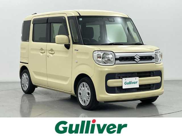 スズキ スペーシア HYBRID X 熊本県 2019(令1)年 5.1万km シフォンアイボリーM ナビAVIC-RZ802（ＣＤ・ＤＶＤ・フルセグ・ＢＴ・ＳＤ）/バックカメラ　/ビルトインＥＴＣ　/後ろのみクリアランスソナー　/衝突軽減ブレーキ　/レーンキープアシスト　/横滑り防止　/アイドリングストップ/運転席シートヒーター　/電動格納ミラー/純正フロアマット/オートライト/スマートキー/プッシュスタート/保証書　/取扱説明書