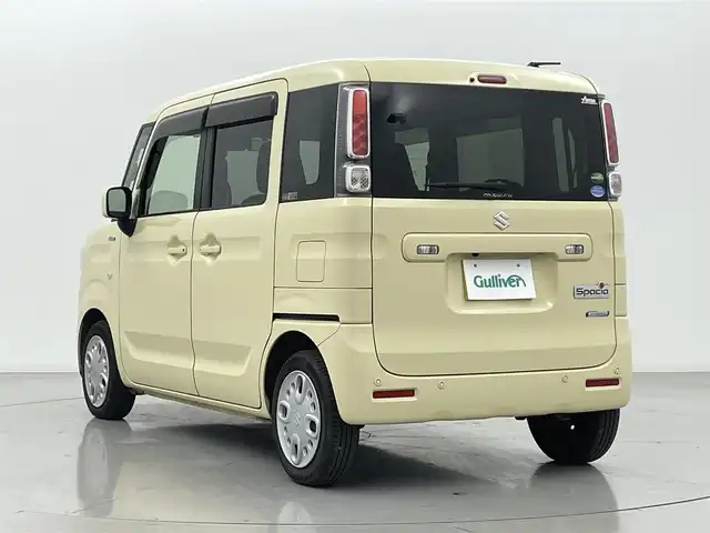 スズキ スペーシア HYBRID X 熊本県 2019(令1)年 5.1万km シフォンアイボリーM ナビAVIC-RZ802（ＣＤ・ＤＶＤ・フルセグ・ＢＴ・ＳＤ）/バックカメラ　/ビルトインＥＴＣ　/後ろのみクリアランスソナー　/衝突軽減ブレーキ　/レーンキープアシスト　/横滑り防止　/アイドリングストップ/運転席シートヒーター　/電動格納ミラー/純正フロアマット/オートライト/スマートキー/プッシュスタート/保証書　/取扱説明書
