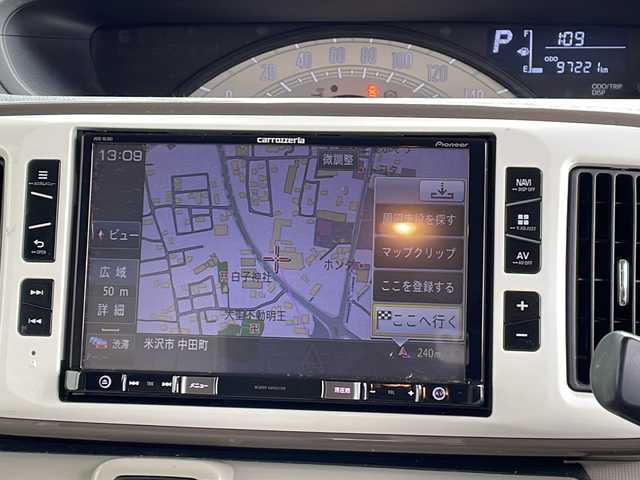 ダイハツ ムーヴ キャンバス X LTD メイクアップ SA Ⅲ 山形県 2018(平30)年 9.8万km パールホワイトⅢ/ナチュラルベージュマイカメタリック 2トーン 禁煙車/ワンオーナー/4WD/スマートアシスト/横滑り防止装置/後方コーナーセンサー/両側パワースライドドア/社外SDナビ/（Bluetooth/CD/DVD/フルセグ)/バックカメラ/オートライト/オートマチックハイビーム/フォグランプ/ステアリングスイッチ/ETC/純正ホイールキャップサマータイヤ(155/65/R14・6m)4本積載/電動格納ミラー/スマートキー×2/ドアバイザー