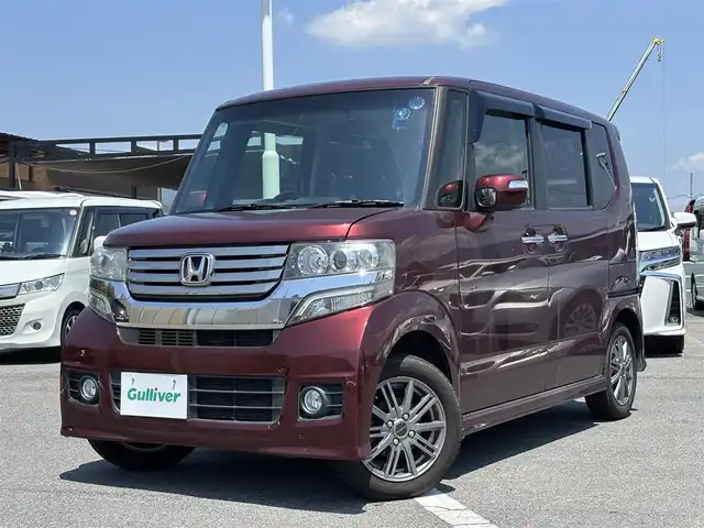 ホンダ Ｎ ＢＯＸ カスタム G ターボパッケージ 奈良県 2012(平24)年 11.6万km プレミアムディープロッソパール 純正ナビ　/ＴＶ　/BT/CD/DVD/SD/USB/iPod/バックカメラ　/両側パワースライドドア　/ＥＴＣ　/ＡＡＣ　/クルーズコントロール　/キセノンヘッドライト　/オートライト　/スマートキー　/パドルシフト　/１４インチアルミホイール　/ターボ付き/フォグライト