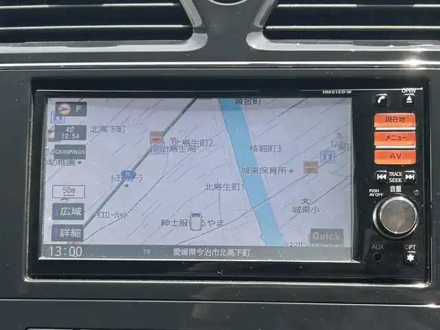 日産 セレナ ハイウェイS G Sハイブリッド 愛媛県 2013(平25)年 4.8万km ブリリアントホワイトパール 禁煙車/登録時走行距離：48060km/ETC/ディーラーＯＰ純正ナビ　/BT/CD/DVD/AM/FM/３列シート/横滑り防止装置/キセノンヘッドライト/バックカメラ/両側パワースライドドア