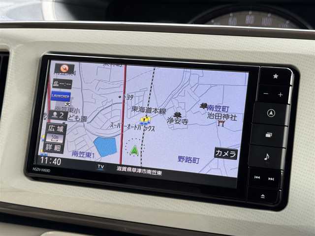 ダイハツ ムーヴ キャンバス G メイクアップ リミテッド　SAⅢ 滋賀県 2019(平31)年 3.6万km パールホワイトⅢ/ナチュラルベージュマイカメタリック 2トーン 禁煙車/純正ナビ/【CD/DVD/Bluetooth/SD】/パノラマモニター/ETC/前後ドライブレコーダー/両側パワースライドドア/スマートアシスト3/・衝突回避支援ブレーキ機能/・衝突警報機能/・車線逸脱警報機能/・誤発進抑制制御機能/・先行車発進お知らせ機能/・オートハイビーム/コーナーセンサー/LEDヘッドライト/オートライト/ステアリングスイッチ/スマートキー