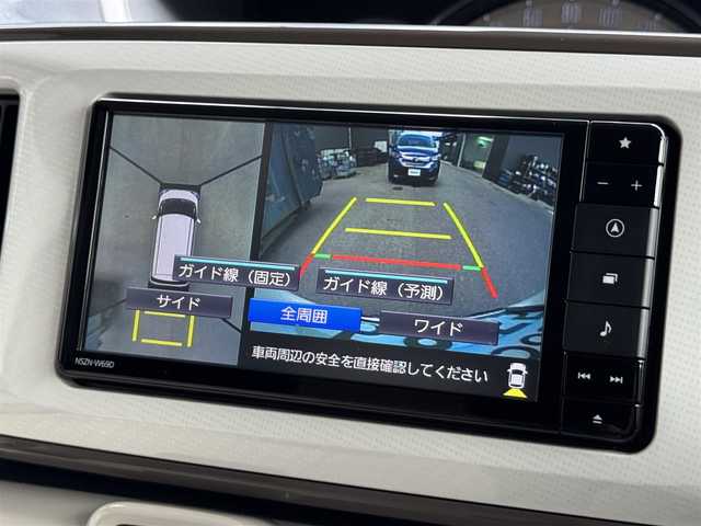 ダイハツ ムーヴ キャンバス G メイクアップ リミテッド　SAⅢ 滋賀県 2019(平31)年 3.6万km パールホワイトⅢ/ナチュラルベージュマイカメタリック 2トーン 禁煙車/純正ナビ/【CD/DVD/Bluetooth/SD】/パノラマモニター/ETC/前後ドライブレコーダー/両側パワースライドドア/スマートアシスト3/・衝突回避支援ブレーキ機能/・衝突警報機能/・車線逸脱警報機能/・誤発進抑制制御機能/・先行車発進お知らせ機能/・オートハイビーム/コーナーセンサー/LEDヘッドライト/オートライト/ステアリングスイッチ/スマートキー