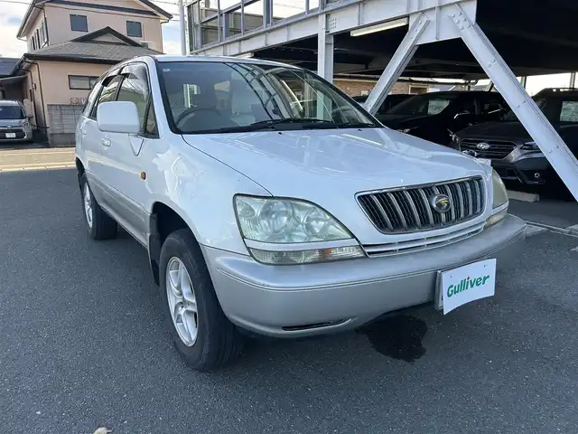 トヨタ ハリアー Four Gパッケージ 静岡県 2002(平14)年 12.7万km ホワイトパールクリスタルシャイン ワンオーナー/社外ナビ/ETC/前後ドラレコ/パワーシート/純正アルミホイール/スペアキー