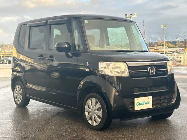 ホンダ Ｎ ＢＯＸ G 富山県 2015(平27)年 12.6万km スマートブラック ワンオーナー/４ＷＤ/純正ラジオ/型式：CX-154C/【ＣＤ/AUX】/前席シートヒーター/ＥＴＣ/純正フロアマット/プッシュスタート/スマートキー/両側スライドドア/取扱説明書/メンテナンスノート/保証書/オートエアコン