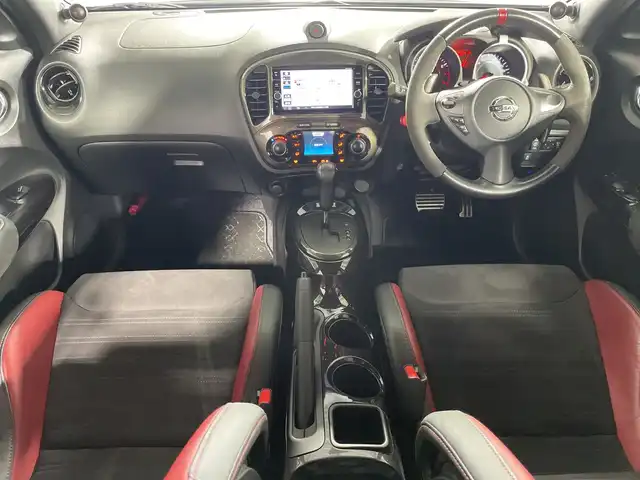 日産 ジューク ニスモ RS 神奈川県 2019(平31)年 2.9万km スーパーブラック 4WD/純正7型SDナビゲーション【MM318D-W】/フルセグ　CD DVD　AUX Bluetooth/アラウンドビューモニター/RECAROシート【革/アルカンターラ】/革巻きステアリング/ステアリングスイッチ/パドルシフト/純正前方ドライブレコーダー/純正ビルトインETC/プッシュスタート/インテリジェントキー/ニスモエアロ【フロント/サイド/リアアンダー】/純正リアスポイラー/LEDヘッドランプ/オートライト/純正18インチインチアルミホイール/電格ウインカーミラー