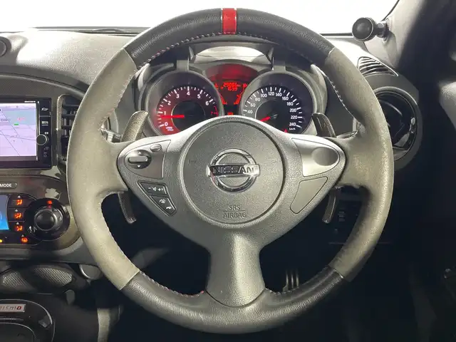 日産 ジューク ニスモ RS 神奈川県 2019(平31)年 2.9万km スーパーブラック 4WD/純正7型SDナビゲーション【MM318D-W】/フルセグ　CD DVD　AUX Bluetooth/アラウンドビューモニター/RECAROシート【革/アルカンターラ】/革巻きステアリング/ステアリングスイッチ/パドルシフト/純正前方ドライブレコーダー/純正ビルトインETC/プッシュスタート/インテリジェントキー/ニスモエアロ【フロント/サイド/リアアンダー】/純正リアスポイラー/LEDヘッドランプ/オートライト/純正18インチインチアルミホイール/電格ウインカーミラー