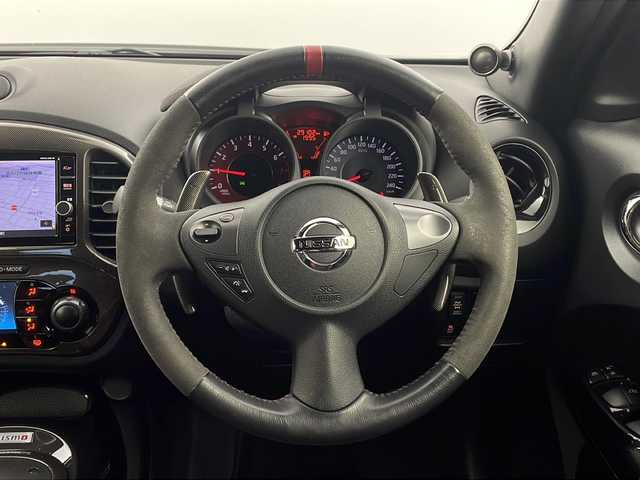 日産 ジューク ニスモ RS 栃木県 2019(平31)年 3万km スーパーブラック 4WD/ニスモエアロ/純正リアスポイラー/RECAROシート【革/アルカンターラ】/純正SDナビ【MM318D-W】/　フルセグ/CD/DVD/AUX/Bluetooth/アラウンドビューモニター/革巻きステアリング/ステアリングスイッチ/パドルシフト/純正前方ドライブレコーダー/純正ビルトインETC/プッシュスタート/LEDヘッドランプ/オートライト/純正18インチインチアルミホイール/電動格納ウインカーミラー/保証書/取扱説明書