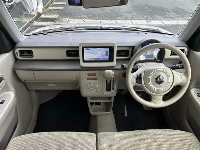 スズキ ラパン L 静岡県 2022(令4)年 5.4万km フォーンベージュM 社外7インチナビ/（CD/SD/Bluetooth/USB/iPod）/ワンセグTV/バックカメラ/ドラレコ/オートライト/コーナーセンサー/ETC/レーンキープアシスト/フルフラットシート/プッシュスタート/スマートキー/純正14SW