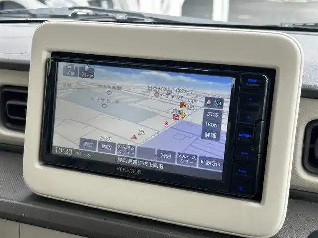 スズキ ラパン L 静岡県 2022(令4)年 5.4万km フォーンベージュM 社外7インチナビ/（CD/SD/Bluetooth/USB/iPod）/ワンセグTV/バックカメラ/ドラレコ/オートライト/コーナーセンサー/ETC/レーンキープアシスト/フルフラットシート/プッシュスタート/スマートキー/純正14SW