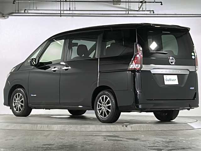 日産 セレナ X Vセレクション 広島県 2017(平29)年 6万km ダイヤモンドブラック 禁煙車/セーフティパックB/エマージェンシーブレーキ/車線逸脱警報/プロパイロット/コーナーセンサー/純正９型ナビ（MM517D-L）/・フルセグ/CD/DVD/Blu-ray/Bluetooth/AUX/USB/アラウンドビューモニター/純正フリップダウンモニター/インテリジェントルームミラー/パーキングアシスト/両側パワースライドドア/電動パーキングブレーキ/ブレーキホールド/スマートキー/プッシュスタート/スペアキー/社外LEDヘッドライト/オートライト/フォグランプ/リアクーラー/純正ドアバイザー/ビルトインETC/純正ドライブレコーダー（前）/社外15インチアルミホイール/W+サイド+カーテンエアバック