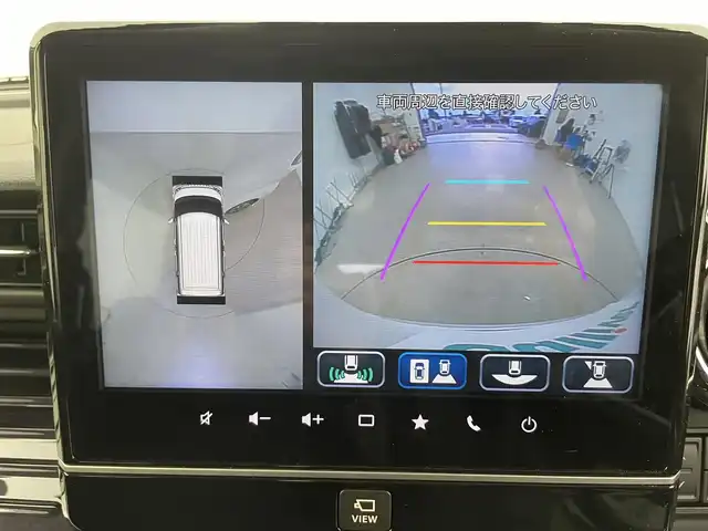 スズキ スペーシア カスタム HYBRID XS ターボ 富山県 2023(令5)年 0.6万km ピュアホワイトパール/ブラック2トーン 純正ナビ（CD DVD BT CarPlay Androidauto smartphoneLink)/フルセグTV/全周囲カメラ/リアコーナーセンサー/ビルトインETC/両側パワースライドドア/ヘッドアップディスプレイ/オートライト/LEDヘッドライト/フォグ/運転席シートヒーター/ACC/衝突軽減ブレーキ/レーンキープ/パドルシフト/スマートキー/プッシュスタート/純正マット・バイザー/スペアキー