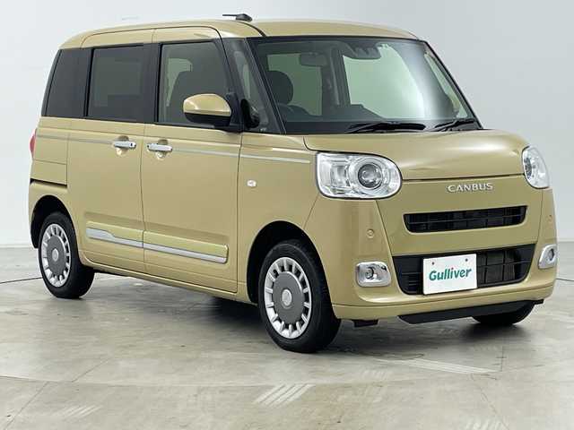 ダイハツ ムーヴ キャンバス セオリー G 道央・札幌 2022(令4)年 1.6万km サンドベージュメタリック ・4WD/・純正ナビ（TV＆CD＆DVD＆BT）/・バックカメラ/・寒冷地仕様/・スマートアシスト/・レーンキープアシスト/・横滑り防止/・エコアイドル/・ドアミラーヒーター/・前席シートヒーター/・オートライト/・オートマチックハイビーム/・LEDヘッドライト/・スマートキー/・スペアキー/・純正エンジンスターター