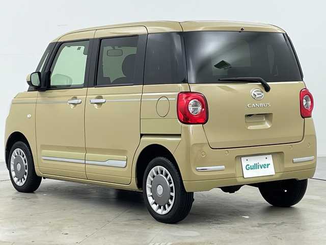 ダイハツ ムーヴ キャンバス セオリー G 道央・札幌 2022(令4)年 1.6万km サンドベージュメタリック ・4WD/・純正ナビ（TV＆CD＆DVD＆BT）/・バックカメラ/・寒冷地仕様/・スマートアシスト/・レーンキープアシスト/・横滑り防止/・エコアイドル/・ドアミラーヒーター/・前席シートヒーター/・オートライト/・オートマチックハイビーム/・LEDヘッドライト/・スマートキー/・スペアキー/・純正エンジンスターター