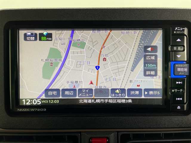 ダイハツ ムーヴ キャンバス セオリー G 道央・札幌 2022(令4)年 1.6万km サンドベージュメタリック ・4WD/・純正ナビ（TV＆CD＆DVD＆BT）/・バックカメラ/・寒冷地仕様/・スマートアシスト/・レーンキープアシスト/・横滑り防止/・エコアイドル/・ドアミラーヒーター/・前席シートヒーター/・オートライト/・オートマチックハイビーム/・LEDヘッドライト/・スマートキー/・スペアキー/・純正エンジンスターター