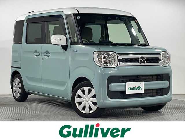 マツダ フレアワゴン ハイブリッド XS 広島県 2021(令3)年 2.7万km ライトブルー 純正ナビ　/３６０°ビューモニター　/両側パワースライドドア　/フルセグＴＶ　/レーダークルーズコントロール　/シートヒーター　/コーナーセンサー　/オートハイビーム　/レーンキープ　/ドライブレコーダー　/ＥＴＣ/純正14インチアルミホイールキャップ(155/54/R14)/エアバック（運転席/助手席/サイド/カーテン）