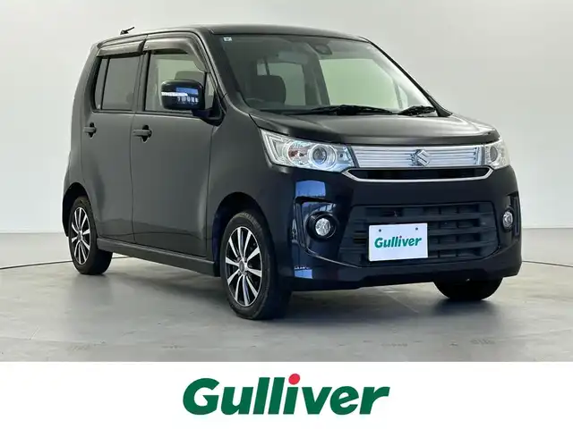 スズキ ワゴンＲ スティングレー X 福井県 2015(平27)年 4.3万km ブルーイッシュブラックパール3 社外SDナビ/衝突被害軽減ブレーキ/横滑り防止装置/フルセグTV/前席シートヒーター/純正HIDヘッドライト/オートライト/スマートキー/エンジンプッシュスタート