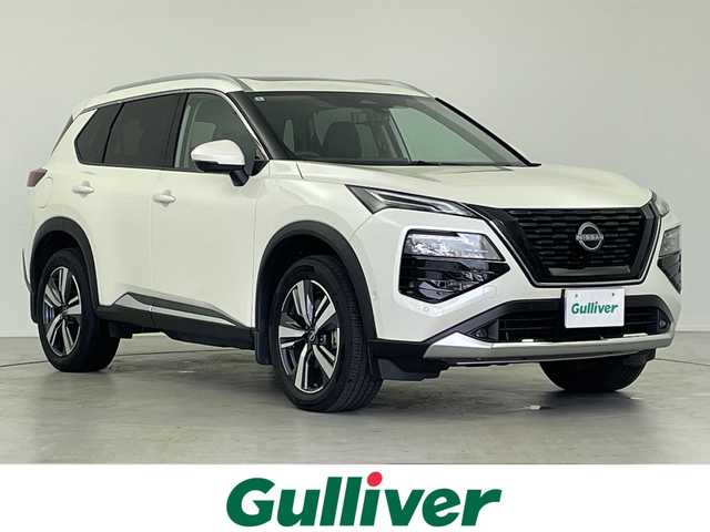 日産 エクストレイル G e－4ORCE 岐阜県 2024(令6)年 0.2万km ブリリアントホワイトパール 純正ナビ/Bluetooth/USB/AppleCarPlay/フルセグTV/アラウンドビューモニター/パノラミックガラスルーフ/プロパイロット2.0/プロパイロットパーキング/e-Pedal/インテリジェントルームミラー/エマージェンシーブレーキ/車線逸脱警報/車線逸脱防止支援システム/アダプティブヘッドライト/ソナー/標識検知機能/ヘッドアップディスプレイ/リモコンオートバックドア/ブラインドスポットインフォメーション/ハンドル支援/ステアリングヒーター/シートヒーター/ポジションメモリー/パワーシート/ワイヤレス充電器/前後ドライブレコーダー/ETC2.0/電動パーキングブレーキ/ブレーキホールド/ステアリングリモコン/ヘッドライトレベライザー/オートLEDヘッドライト/レザーシート/電動格納ミラー革巻きステアリング