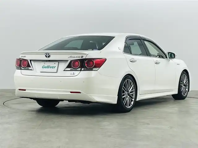 トヨタ クラウン ハイブリッド アスリートS 福島県 2015(平27)年 5.3万km ホワイトパールクリスタルシャイン サンルーフ/純正ナビ/・フルセグ/TV/CD/BD/BT/SD/USB/AUX/バックカメラ/クルーズコントロール/LEDオートライト/・フォグライト/パワーシート/・シートヒーター/・エアーシート/純正アルミホイール付きサマータイヤ/ダウンサス/純正ビルドインETC/ドラレコ/社外レーダー/ステアリングスイッチ/・ハンドルヒーター/プッシュスタート/・スマートキー