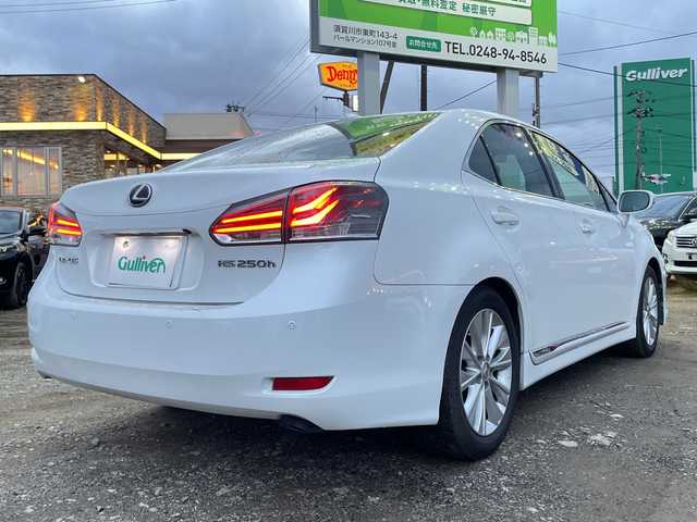 レクサス ＨＳ 250h バージョンC 福島県 2013(平25)年 11.6万km ホワイトパールクリスタルシャイン 純正ナビ/BT/MSV/CD/DVD/プッシュスタート/スマートキー/追従クルーズコントロール/ETC/ドライブレコーダー前後/レザーシート/両席シートヒーター/コーナーセンサー前後/オートライト/電格ミラー/社外AW/テレビキャンセラー