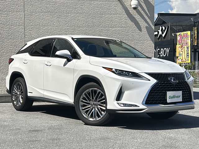 レクサス ＲＸ 450h バージョンL 滋賀県 2020(令2)年 4.8万km ソニッククォーツ 純正メーカーナビ/　【AM・FM/USB/Bluetooth/SD/TV】/バックカメラ　【全方位】/レザーシート/運転席・助手席　シートヒーター/エアーシート/全席　パワーシート/ステアリングヒーター/パワーバックドア/レーントレーシングアシスト/プリクラッシュセーフティー/ブラインドスポットモニター/パーキングサポートサポートアシスト/コーナーセンサー/クルーズコントロール/パーキングサポートブレーキ/ロードサインアシスト/横滑り防止システム/Autoハイビーム/プッシュスタート/電格ミラー/ドライブレコーダー/ETC2.0