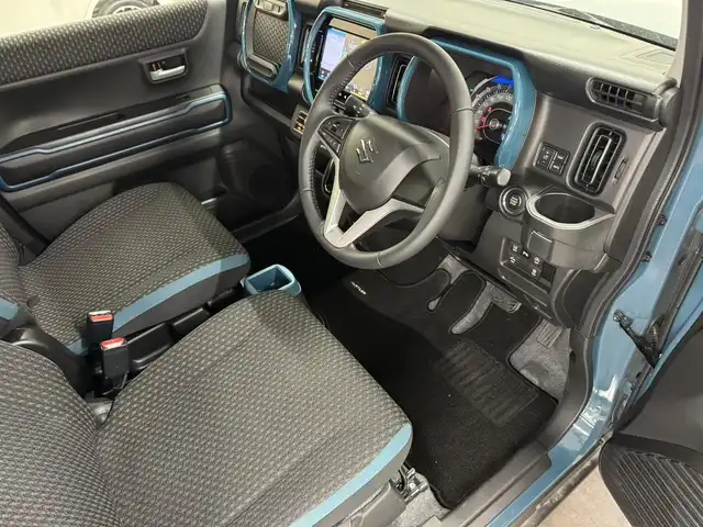 スズキ ハスラー HYBRID X 三重県 2020(令2)年 7.3万km デニムブルー ガンメタリック 2トーン マイルドハイブリッド/FF/インパネCVT/【OP】純正 9インチメモリーナビ/（CD/DVD/TV/FM/AM/Bluetooth/USB/iPod/SmartPhoneLink/AppleCarPlay/AndroidAuto）/【OP】全方位モニター/スズキセーフティサポート/・デュアルカメラブレーキサポート/・車線逸脱警報機能／ふらつき警報機能/・リヤパーキングセンサー/・標識認識機能（車両進入禁止、はみ出し通行禁止、最高速度、一時停止）/・先行車発進お知らせ機能/など/装備/・シートヒーター（D/N）/・オートエアコン/・オートライト/・LED ヘッドランプ＋フロントフォグランプ/・ハイビームアシスト/・ステアリングスイッチ/・プッシュスタート/・電動格納ドアミラー（ウインカーランプ付）/・純正15inAW/・保/・スマートキーx2/など