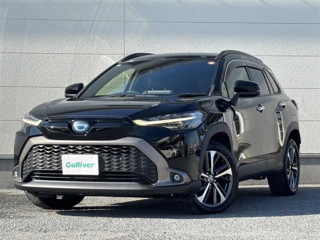 トヨタ カローラ クロス ハイブリッド Z 茨城県 2022(令4)年 3.7万km アティチュードブラックマイカ 純正ディスプレイオーディオ/　(AM/FM/USB/Bluetooth/Miracast)/全方位カメラ/追従型クルーズコントロール/ETC/LEDヘッドライト/ハーフレザーシート/シートヒーター/パワーシート/電動リアゲート/純正アルミホイール/レーンキープアシスト/オートライト/パワーステアリング