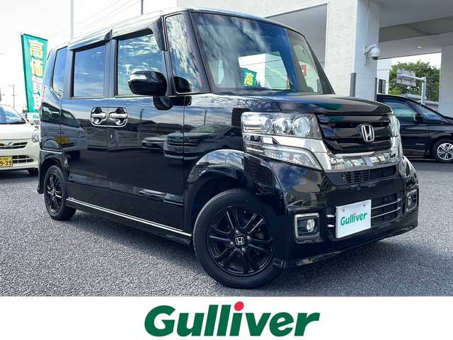 ホンダ Ｎ ＢＯＸ カスタム SSブラックSパッケージ 山形県 2017(平29)年 6.4万km クリスタルブラックパール ・ワンオーナー/・純正ナビ/フルセグ/CD/DVD/Bluetooth/・バックカメラ/・ビルトインETC/・衝突被害軽減システム/・横滑り防止装置/・HIDヘッドライト/・オートライト/・両側パワースライドドア/・前席シートヒーター/・ステアリングスイッチ/・純正AW/・純正マット/・純正エンジンスターター/・スペアキー1本/・保証書/・取扱説明書