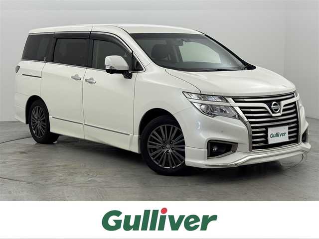 日産 エルグランド 250HWS アーバンクロム 福岡県 2018(平30)年 2.9万km ブリリアントホワイトパール 純正ナビ(CD DVD BT フルセグ) /後席モニター /全方位カメラ /ETC /前方ドライブレコーダー　/両側パワースライドドア　/クルーズコントロール　/オートライト /LEDヘッドライト　/フォグランプ