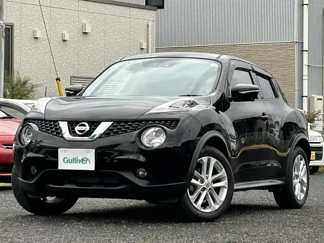 日産 ジューク 15RX Vセレクション 宮城県 2020(令2)年 6.7万km スーパーブラック ワンオーナー/純正ナビ/(AM、FM、フルセグTV、BT、CD、DVD)/純正前後ドラレコ/ＥＴＣ２．０/純正アルミサマータイヤ/(215/55R17)/社外アルミスタッドレスタイヤ/(205/60R16)/プッシュスタートボタン/スペアキー×１/アラウンドビューモニター/バックカメラ/よこすべり防止/アイドリングストップ切り替え/プリクラッシュセーフティー/車線逸脱システム/オートライト