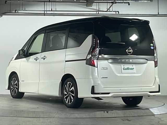 日産 セレナ ハイウェイスター V 広島県 2021(令3)年 3.8万km ブリリアントホワイトパール 2トーン 禁煙車/セーフティパックA/エマージェンシーブレーキ/車線逸脱警報/標識認識機能/速度標識認識/ハイビームアシスト/BSW/コーナーセンサー/プロパイロット/インテリジェントルームミラー/電動パーキングブレーキ/ブレーキホールド/社外９型ナビ（MDV-M907HDL）/・フルセグTV/・CD/DVD//・Bluetooth/・SD/音楽録音/アラウンドビューモニター/社外フリップダウンモニター（TVM-FW1020）/ステアリングスイッチ/革巻きステアリング/オートライト/LEDヘッドライト/フォグランプ/シートカバー/ETC/純正16インチアルミホイール/W+サイド+カーテンエアバック