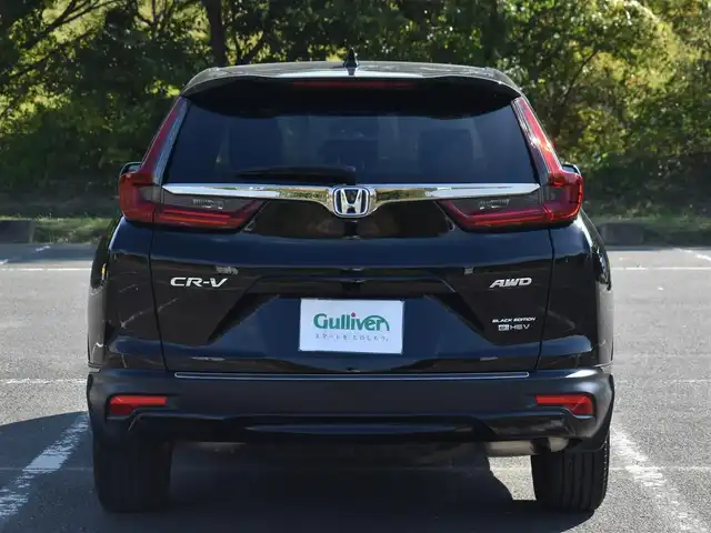 ホンダ ＣＲ－Ｖ ハイブリッド e:HEV EX ブラックED 福岡県 2021(令3)年 6.3万km クリスタルブラックパール 純正Gathersインターナビ【VRU-215CVi】/フルセグTV・BT・CD・DVD・FM・AM・Apple Carplay/電動パノラミックサンルーフ/バックカメラ/ビルトインETC2.0/ナビ連動ドライブレコーダー【DRH-204VD】/アドバンスドルームミラー/パワーバックドア/レザーシート/パワーシート（D席メモリ機能）/革巻きステアリング/ステアリングヒーター/パドルシフト/ホンダセンシング/レーダークルーズコントロール/ブラインドスポットモニター/純正18インチアルミホイール/イルミネーション付スカッフプレート/ブレーキホールド/保証書・取説