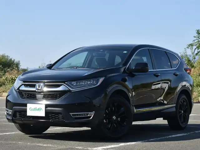 ホンダ ＣＲ－Ｖ ハイブリッド e:HEV EX ブラックED 福岡県 2021(令3)年 6.3万km クリスタルブラックパール 純正Gathersインターナビ【VRU-215CVi】/フルセグTV・BT・CD・DVD・FM・AM・Apple Carplay/電動パノラミックサンルーフ/バックカメラ/ビルトインETC2.0/ナビ連動ドライブレコーダー【DRH-204VD】/アドバンスドルームミラー/パワーバックドア/レザーシート/パワーシート（D席メモリ機能）/革巻きステアリング/ステアリングヒーター/パドルシフト/ホンダセンシング/レーダークルーズコントロール/ブラインドスポットモニター/純正18インチアルミホイール/イルミネーション付スカッフプレート/ブレーキホールド/保証書・取説
