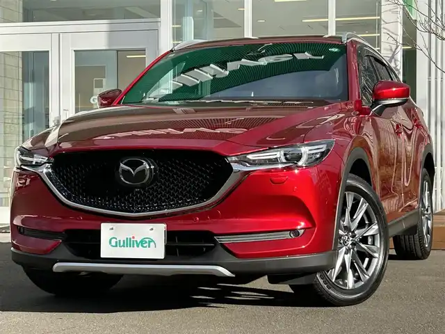 マツダ ＣＸ－５ XD エクスクルーシブモード 道央・札幌 2020(令2)年 2.6万km ソウルレッドクリスタルM ・４WD/・ワンオーナー/・衝突軽減ブレーキ/・ディーゼルターボ/・全方位カメラ/・純正ナビ/　CD＆DVD＆BT＆USB＆フルセグTV/・レザーシート/・パワーシート/・パワーバックドア/・コーナーセンサー/・レーンキープアシスト/・ブラインドスポットモニター/・ヒルディセントコントロール/・アイドリングストップ/・レーダークルーズコントロール/・MT付きAT/・パドルシフト/・オートエアコン/・オートライト/・レインセンサーワイパー/・プッシュスタート/・スマートキー/・ETC/・オートリトラミラー/・ドライブレコーダー/・BOSEスピーカー/・純正フロアマット/・ドアバイザー/・フォグライト/・ウィンカーミラー/・LEDヘッドライト/・純正19インチAW/・ルーフレール