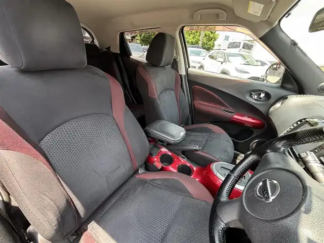 日産 ジューク 15RX 熊本県 2010(平22)年 18.5万km ダイヤモンドシルバー 社外ナビ（CN-RE07WD）/【フルセグTV/CD/DVD/Bluetooth/ラジオ】/バックカメラ/ETC/オートライト/電動格納ミラー/純正フロアマット/純正ドアバイザー/取扱説明書
