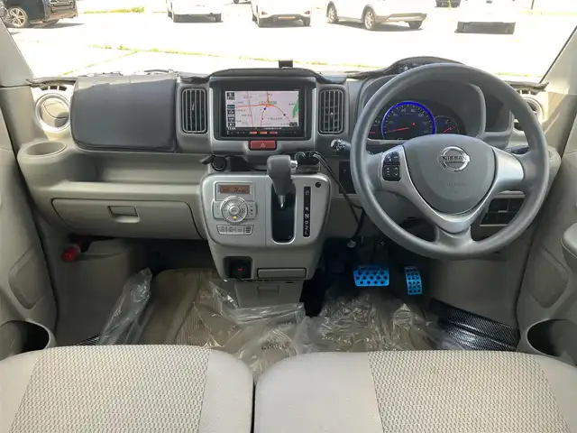 日産 ＮＶ１００クリッパー リオ G 道南・函館 2019(平31)年 3.8万km ガーデニングアクアM ワンオーナー/エマージェンシーブレーキ/純正メモリーナビ/バックカメラ/両側パワースライドドア/運転席シートヒーター/エンジンスターター/社外オートクルーズ付スロコン(Pivot 3-drive　α)/社外電圧チェッカー/社外アルミ製アクセルブレーキペダル/横滑り防止装置/HIDライト/フォグランプ/ステアリングスイッチ/スマートキー　2本/メカニカルキー　別途1本あり/純正フロアマット/純正ドアバイザー/ETC/保証書/取扱説明書