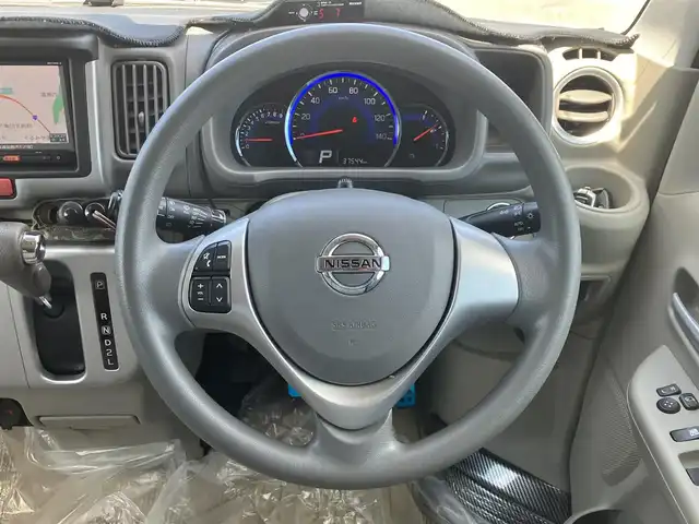 日産 ＮＶ１００クリッパー リオ G 道南・函館 2019(平31)年 3.8万km ガーデニングアクアM ワンオーナー/エマージェンシーブレーキ/純正メモリーナビ/バックカメラ/両側パワースライドドア/運転席シートヒーター/エンジンスターター/社外オートクルーズ付スロコン(Pivot 3-drive　α)/社外電圧チェッカー/社外アルミ製アクセルブレーキペダル/横滑り防止装置/HIDライト/フォグランプ/ステアリングスイッチ/スマートキー　2本/メカニカルキー　別途1本あり/純正フロアマット/純正ドアバイザー/ETC/保証書/取扱説明書