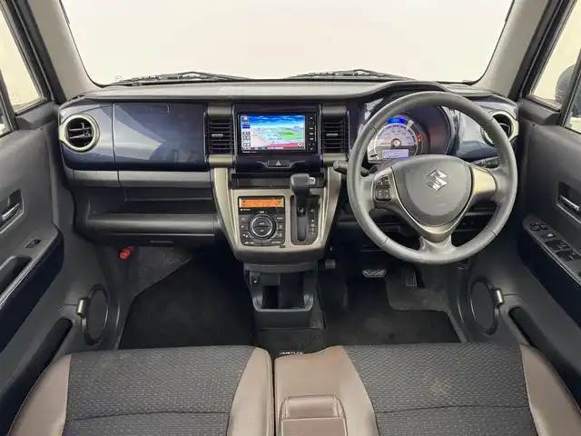 スズキ ハスラー Jスタイル Ⅲ 福岡県 2018(平30)年 6.8万km オフブルーメタリック/スチールシルバー2トーン 社外ナビ／フルセグＴＶ　/バックカメラ　/ＥＴＣ　/前方ドライブレコーダー　/衝突軽減ブレーキ　/レーンキープ　/アイドリングストップ　/シートヒーター　/ルーフレール　/ハーフレザー　/純正１５インチＡＷ　/ＬＥＤライト