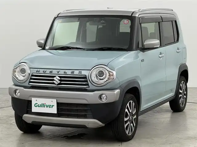 スズキ ハスラー Jスタイル Ⅲ 福岡県 2018(平30)年 6.8万km オフブルーメタリック/スチールシルバー2トーン 社外ナビ／フルセグＴＶ　/バックカメラ　/ＥＴＣ　/前方ドライブレコーダー　/衝突軽減ブレーキ　/レーンキープ　/アイドリングストップ　/シートヒーター　/ルーフレール　/ハーフレザー　/純正１５インチＡＷ　/ＬＥＤライト