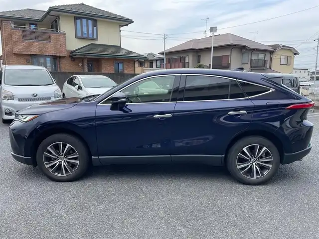 トヨタ ハリアー G レザーパッケージ 茨城県 2021(令3)年 3.6万km ダークブルーマイカ ワンオーナー/純正ディスプレイオーディオナビ（BT/Miracast）/ビルトインETC2.0/レザーシート/前席シートヒーター・クーラー/前席パワーシート/D席シートメモリー/プッシュスタート/プリクラッシュブレーキ・車線逸脱・パーキングサポートブレーキ・クリアランスソナー/レーダークルーズコントロール/パワーバックドア/ステアリングヒーター/デジタルインナーミラー/前ドライブレコーダー/オートハイビーム/純正フロアマット