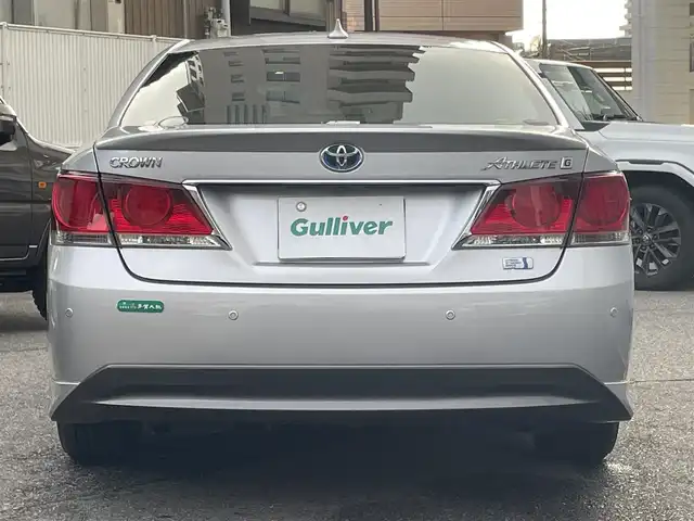 トヨタ クラウン ハイブリッド アスリートG 愛知県 2013(平25)年 9.6万km シルバーM 純HDDナビテレビ/フルセグテレビ/バックカメラ/黒レザーシート/ドライブレコーダー/ビルドインETC/リア電動サンシェード/クルーズコントロール/スマートエントリーキー/純17インチAW/新車保証書　取説/スペアキー