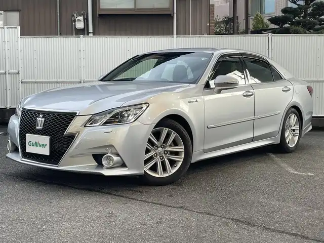 トヨタ クラウン ハイブリッド アスリートG 愛知県 2013(平25)年 9.6万km シルバーM 純HDDナビテレビ/フルセグテレビ/バックカメラ/黒レザーシート/ドライブレコーダー/ビルドインETC/リア電動サンシェード/クルーズコントロール/スマートエントリーキー/純17インチAW/新車保証書　取説/スペアキー