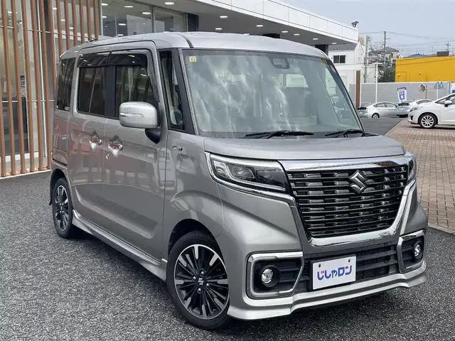 スズキ スペーシア カスタム HYBRID XS 千葉県 2018(平30)年 9.7万km スチールシルバーM (株)IDOMが運営する【じしゃロン八千代店】の自社ローン対象車両になります。こちらは現金またはオートローンご利用時の価格です。自社ローンご希望の方は別途その旨お申付け下さい。/社外ナビゲーション/社外CD/DVD/BT/DTV/両側パワースライドドア/LEDライト/ETC/レーダーブレーキサポート/アイドリングストップ/横滑り防止