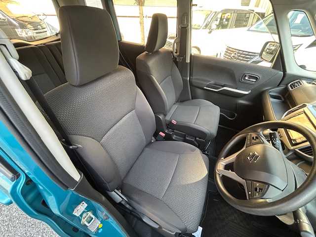 スズキ ソリオ HV MX 東京都 2019(平31)年 1.5万km ネオンブルーM ワンオーナー/純正ナビ/(Bluetooth・フルセグ・DVD・CD・SD・USB・AM・FM)/レーダークルーズコントロール/片側パワースライドドア/衝突軽減ブレーキ/車線逸脱抑制機能/シートヒーター/ETC/ドアバイザー/純正フロアマット/アイドリングストップ/取扱説明書/保証書/記録簿