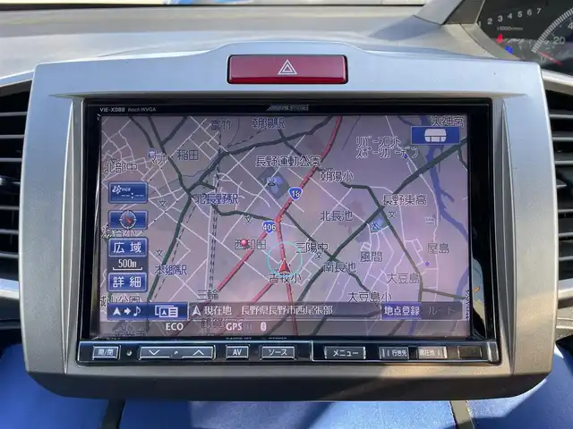 ホンダ フリード スパイク G ジャストセレクション 長野県 2012(平24)年 10.9万km プレミアムブラキッシュパール ワンセグテレビ/AM/FM/アルパインナビ/バックカメラ/ドアバイザー/両側パワースライドドア/ETC/ワンオーナー/シートカバー/スペアキー/スマートキー/電動格納ミラー/ECON/ノーマルタイヤ有/パワーウィンドウ